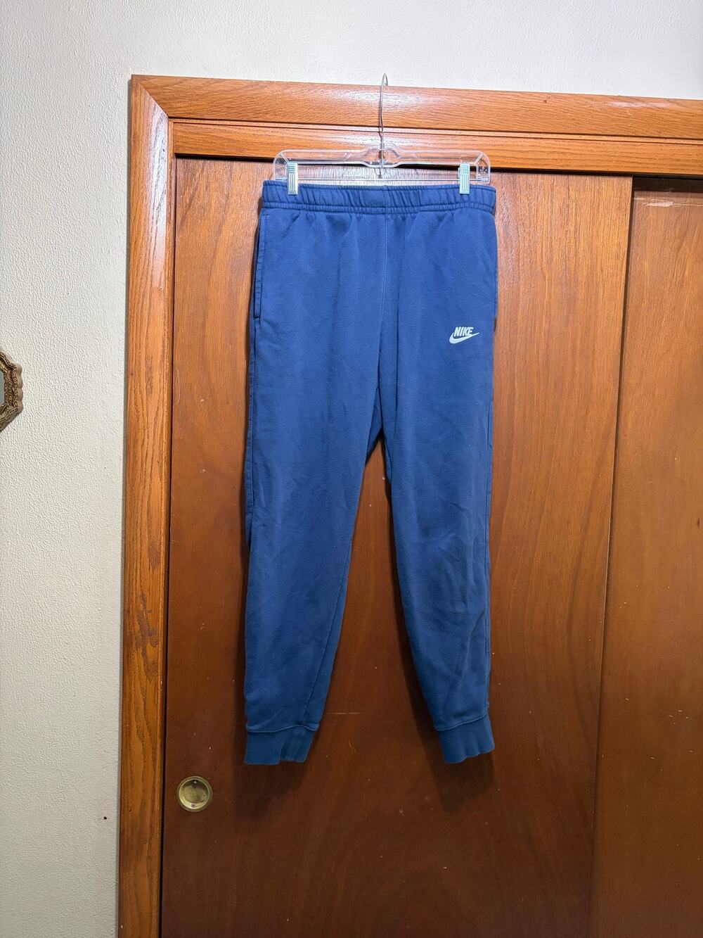 Nike Navy Jogger Sweatpants Mens Medium Fleece Lined Athletic Lounge Pants